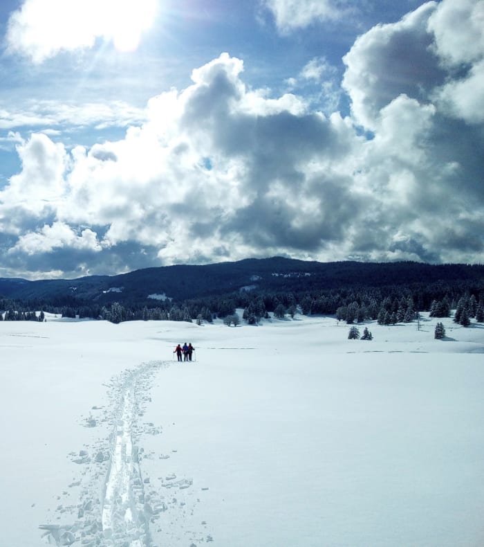 Premier raid ski et pulka dans le Jura