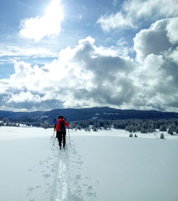 Første ski- og pulkatur i Jura