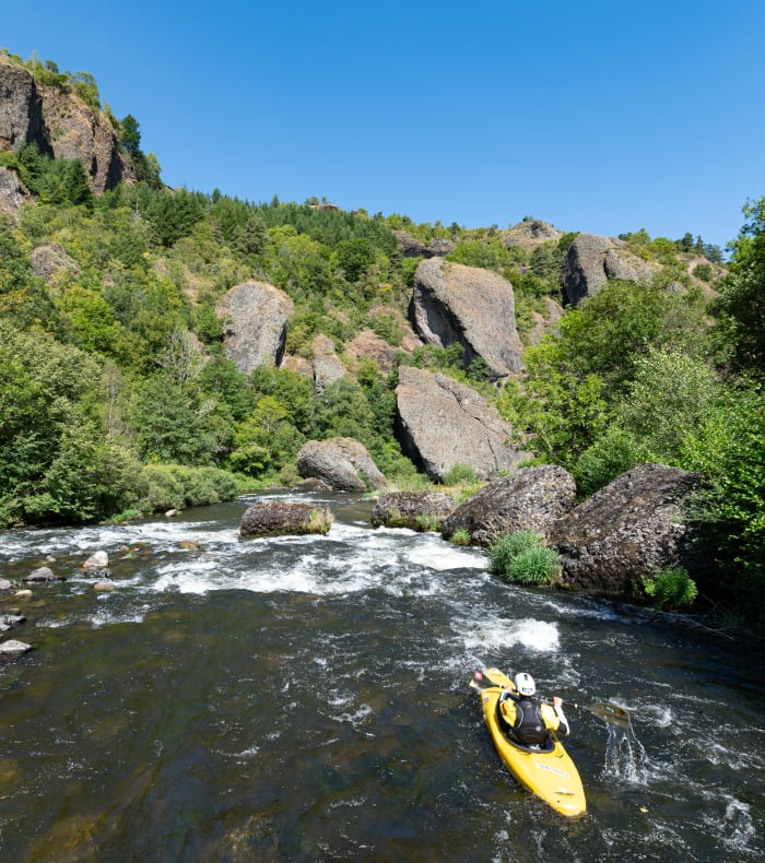 Multisports-raid på Allier-floden