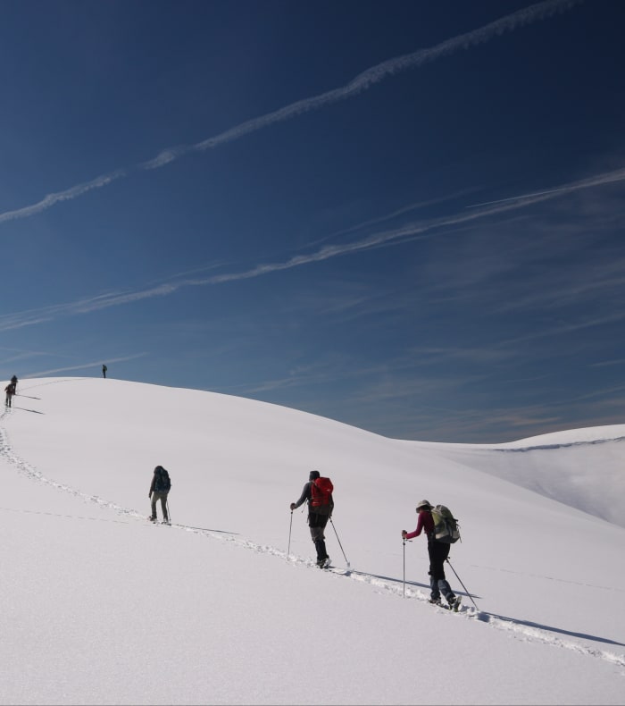 Raquettes dans les Pyrénées, au pied du Mont-Perdu