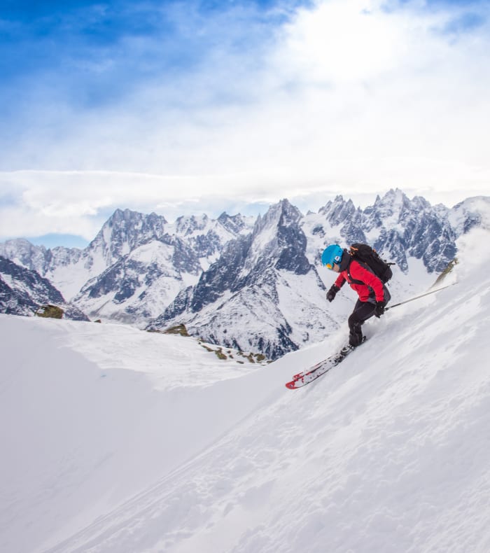 Off-piste skitur Aostadalen Italien